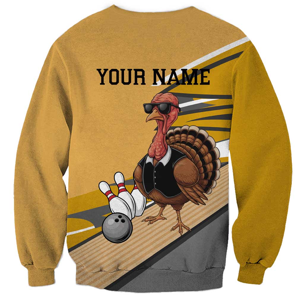Personalized Cool Turkey Bowling Sweatshirt with Sunglasses Pins - Wonder Print Shop