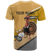 Personalized Cool Turkey Bowling T Shirt with Sunglasses Pins - Wonder Print Shop