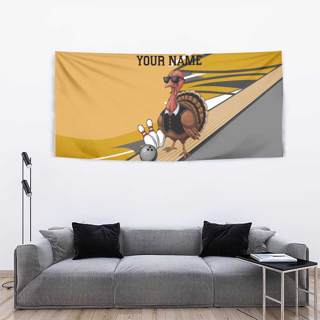 Personalized Cool Turkey Bowling Tapestry with Sunglasses Pins - Wonder Print Shop