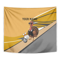 Personalized Cool Turkey Bowling Tapestry with Sunglasses Pins - Wonder Print Shop