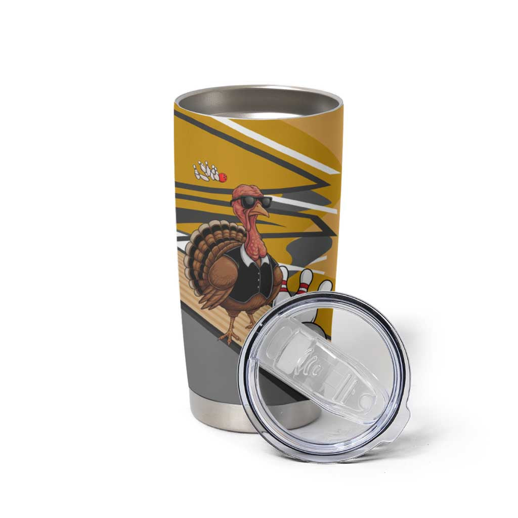 Personalized Cool Turkey Bowling Tumbler Cup with Sunglasses Pins - Wonder Print Shop