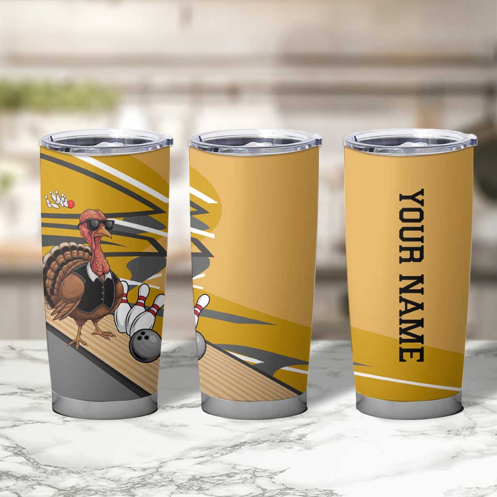 Personalized Cool Turkey Bowling Tumbler Cup with Sunglasses Pins - Wonder Print Shop