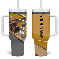 Personalized Cool Turkey Bowling Tumbler With Handle with Sunglasses Pins - Wonder Print Shop