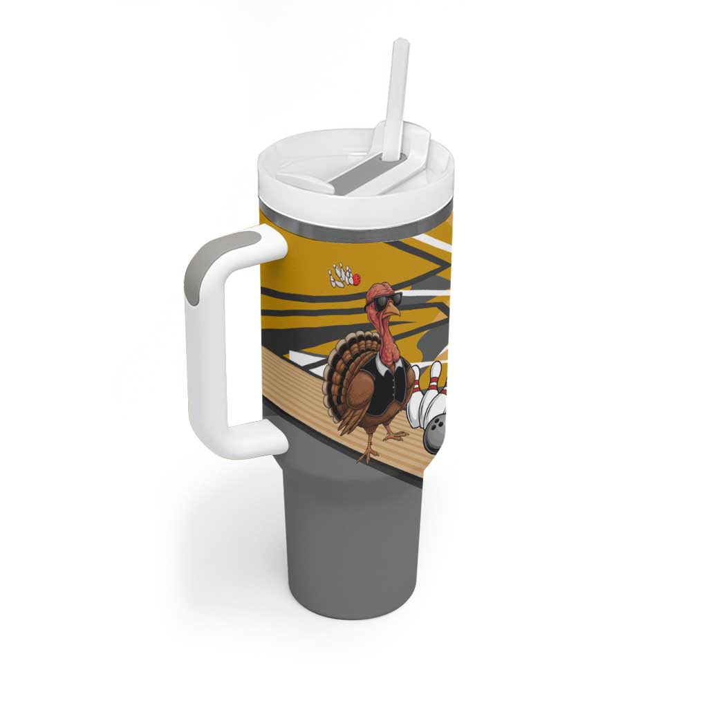 Personalized Cool Turkey Bowling Tumbler With Handle with Sunglasses Pins - Wonder Print Shop