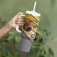 Personalized Cool Turkey Bowling Tumbler With Handle with Sunglasses Pins - Wonder Print Shop