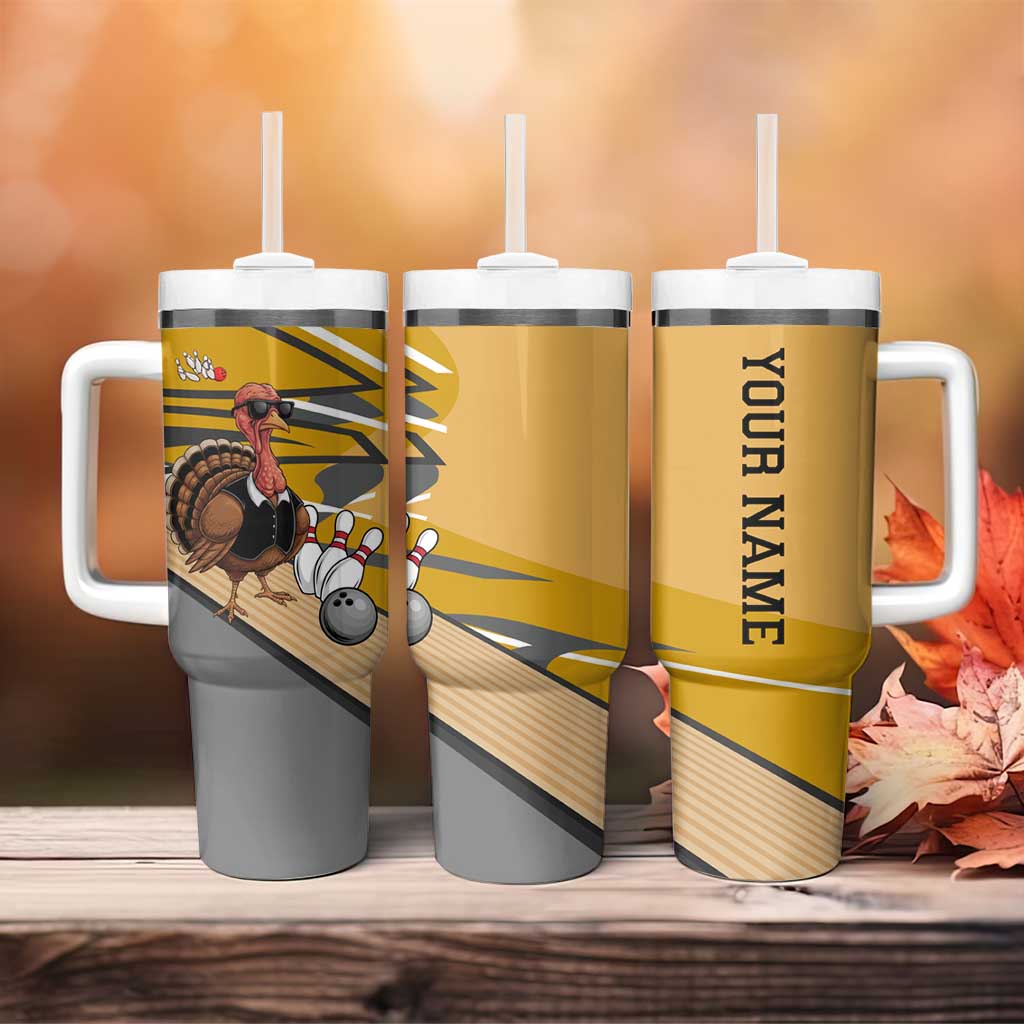 Personalized Cool Turkey Bowling Tumbler With Handle with Sunglasses Pins - Wonder Print Shop