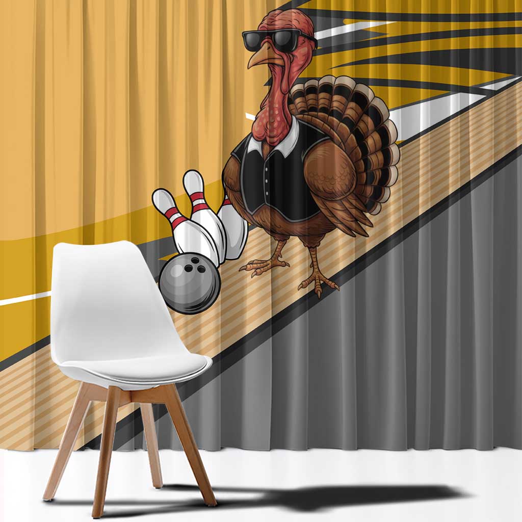 Personalized Cool Turkey Bowling Window Curtain with Sunglasses Pins - Wonder Print Shop