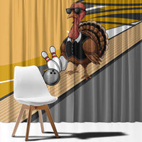 Personalized Cool Turkey Bowling Window Curtain with Sunglasses Pins - Wonder Print Shop