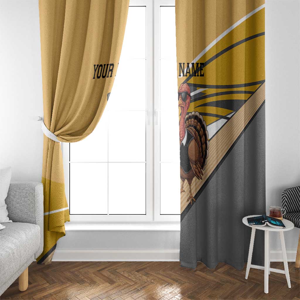 Personalized Cool Turkey Bowling Window Curtain with Sunglasses Pins - Wonder Print Shop