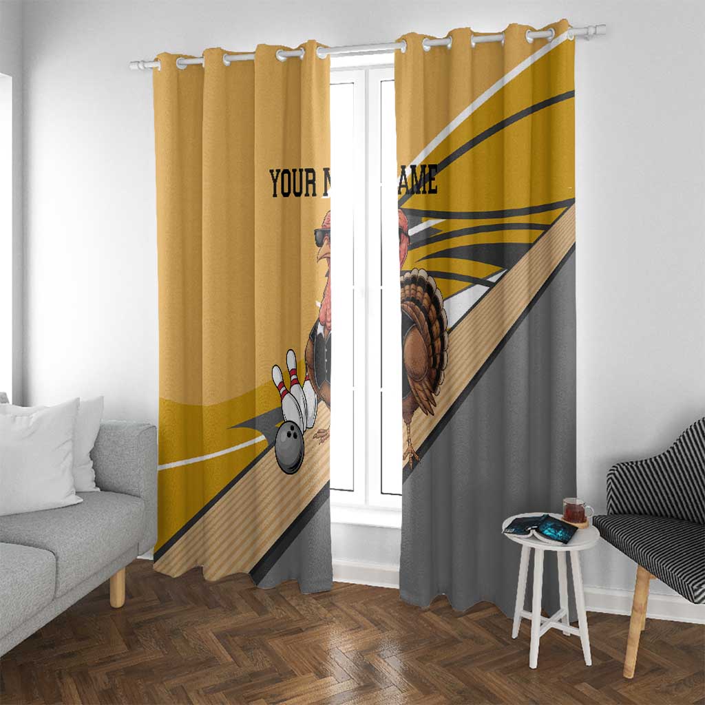 Personalized Cool Turkey Bowling Window Curtain with Sunglasses Pins - Wonder Print Shop