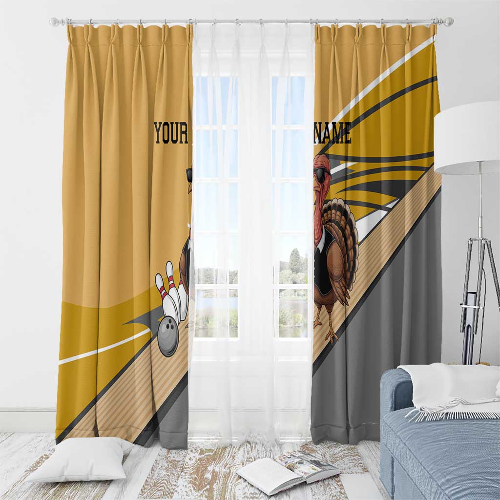 Personalized Cool Turkey Bowling Window Curtain with Sunglasses Pins - Wonder Print Shop