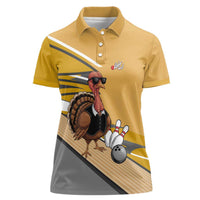 Personalized Cool Turkey Bowling Women Polo Shirt with Sunglasses Pins - Wonder Print Shop
