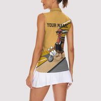 Personalized Cool Turkey Bowling Women Sleeveless Polo Shirt with Sunglasses Pins - Wonder Print Shop