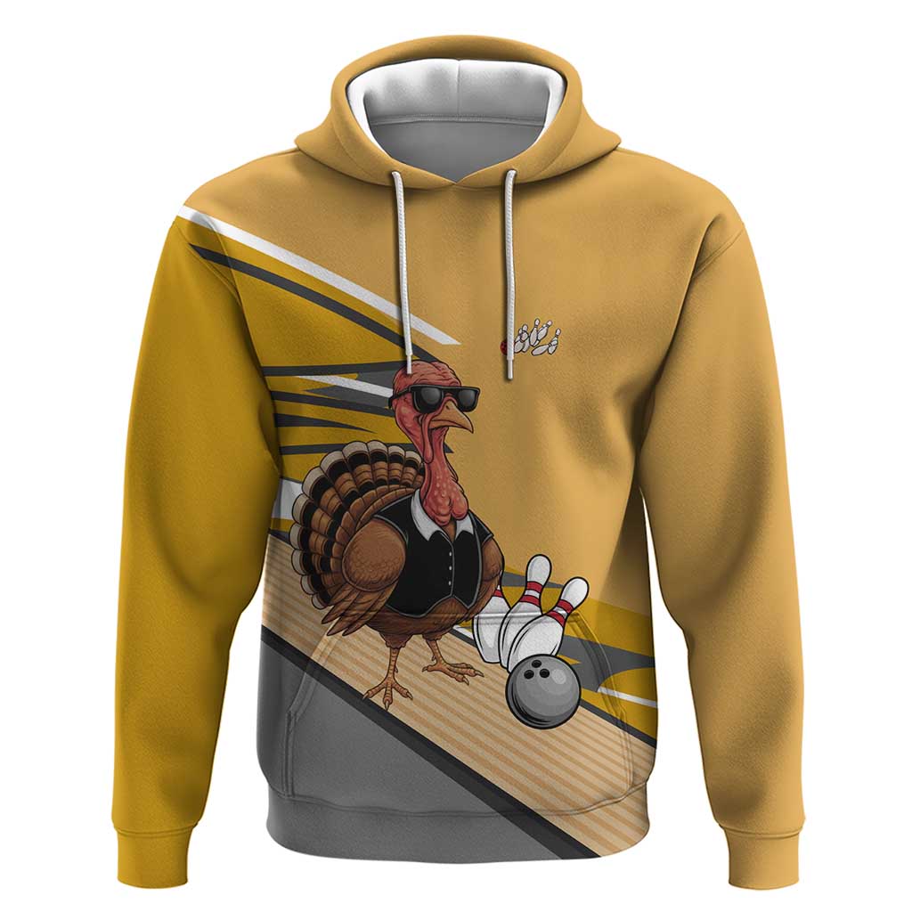 Personalized Cool Turkey Bowling Zip Hoodie with Sunglasses Pins - Wonder Print Shop