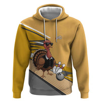 Personalized Cool Turkey Bowling Zip Hoodie with Sunglasses Pins - Wonder Print Shop