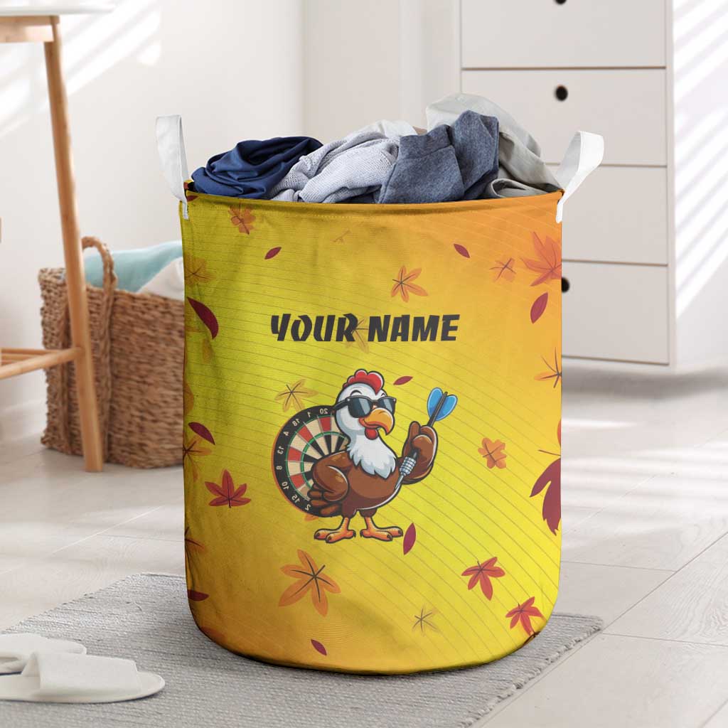 Personalized Funny Turkey Darts Laundry Basket with Sunglasses Dartboard - Wonder Print Shop