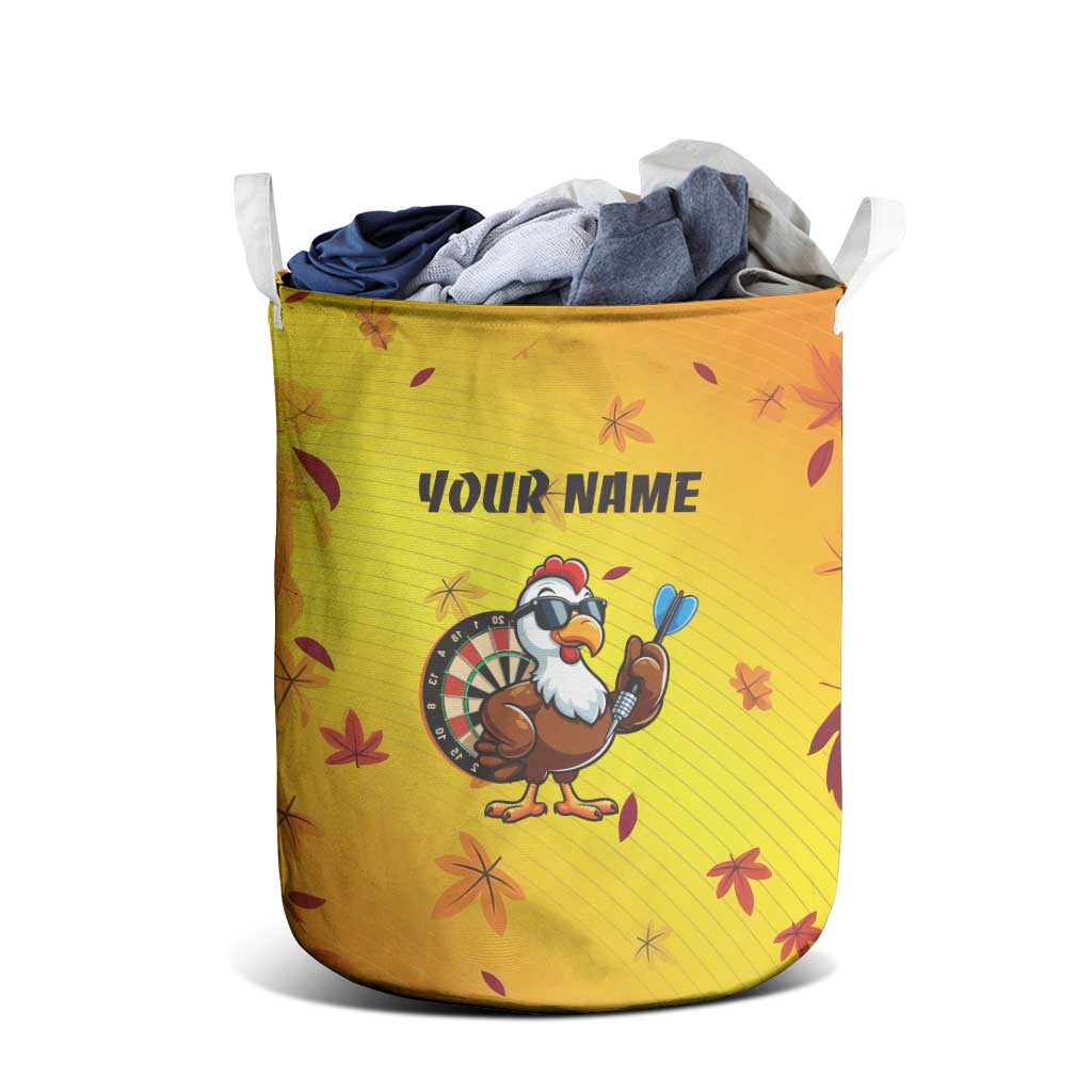 Personalized Funny Turkey Darts Laundry Basket with Sunglasses Dartboard - Wonder Print Shop