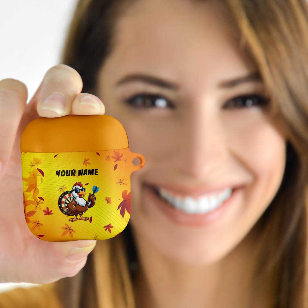Personalized Funny Turkey Darts AirPods Case with Sunglasses Dartboard - Wonder Print Shop