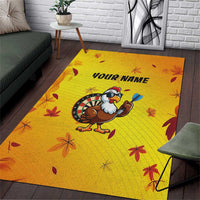 Personalized Funny Turkey Darts Area Rug with Sunglasses Dartboard - Wonder Print Shop