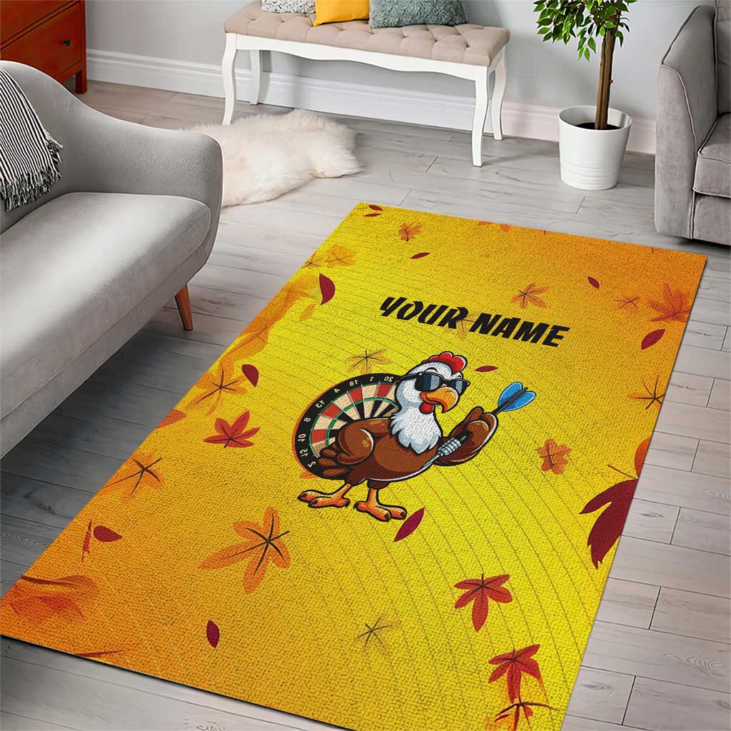 Personalized Funny Turkey Darts Area Rug with Sunglasses Dartboard - Wonder Print Shop