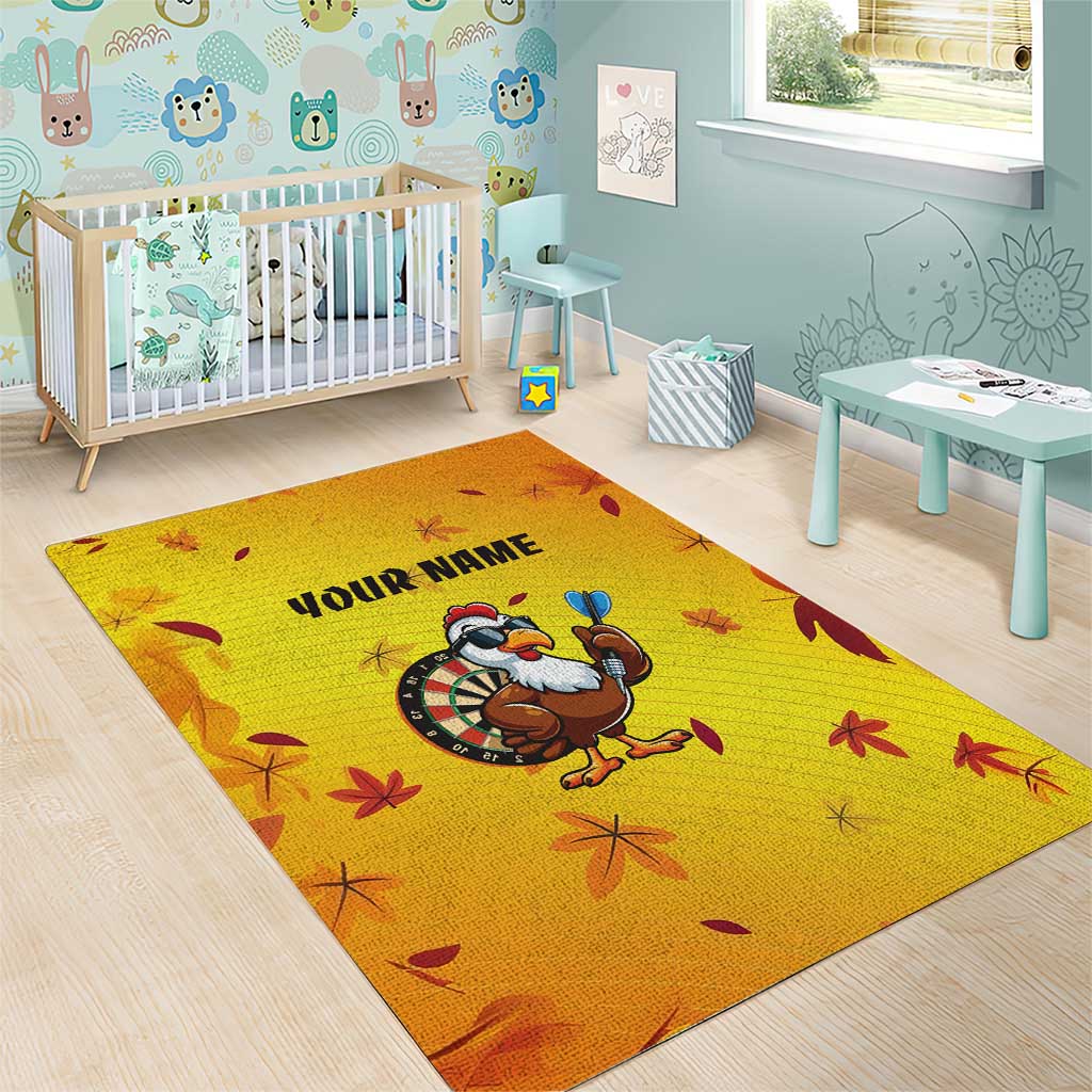 Personalized Funny Turkey Darts Area Rug with Sunglasses Dartboard - Wonder Print Shop