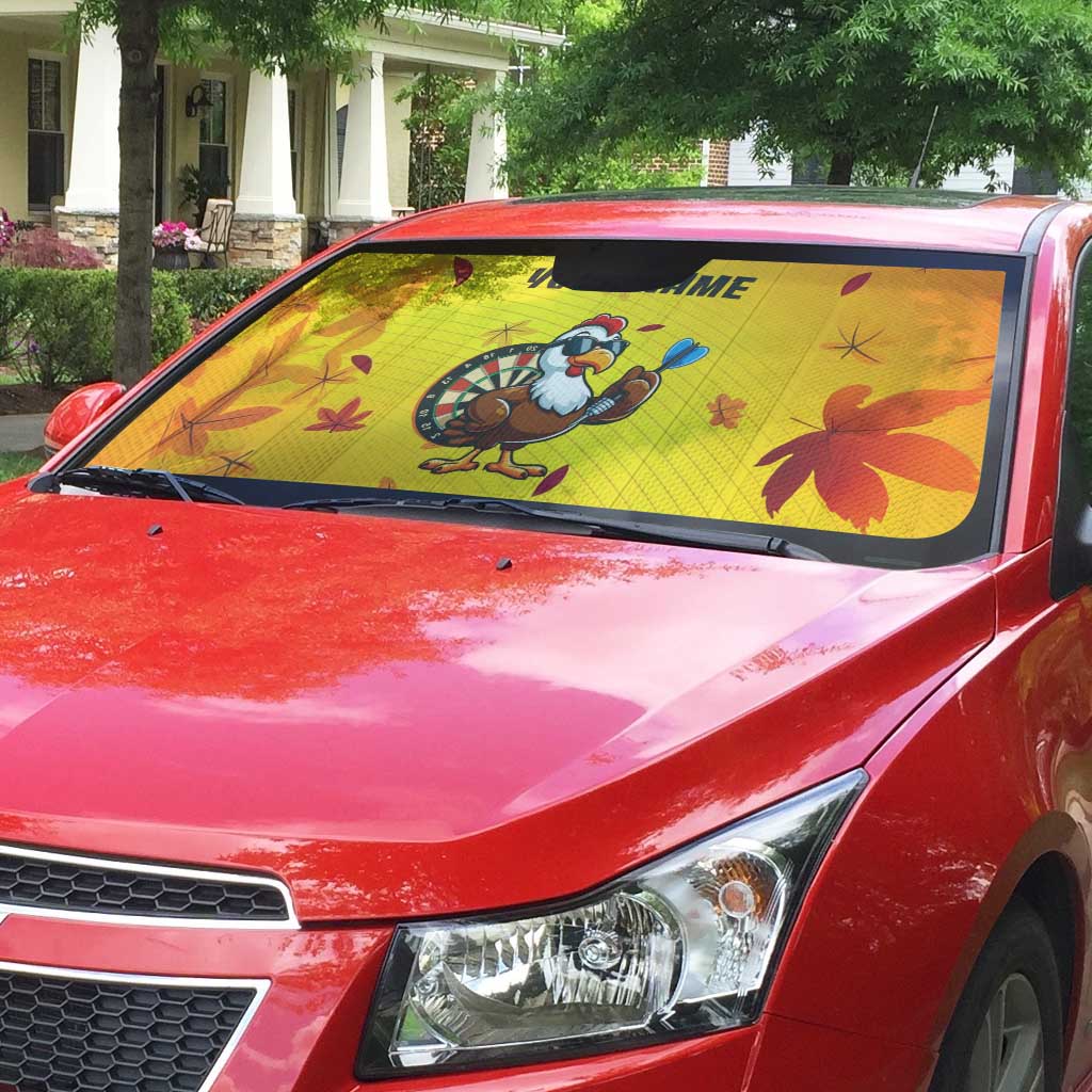 Personalized Funny Turkey Darts Auto Sun Shade with Sunglasses Dartboard - Wonder Print Shop