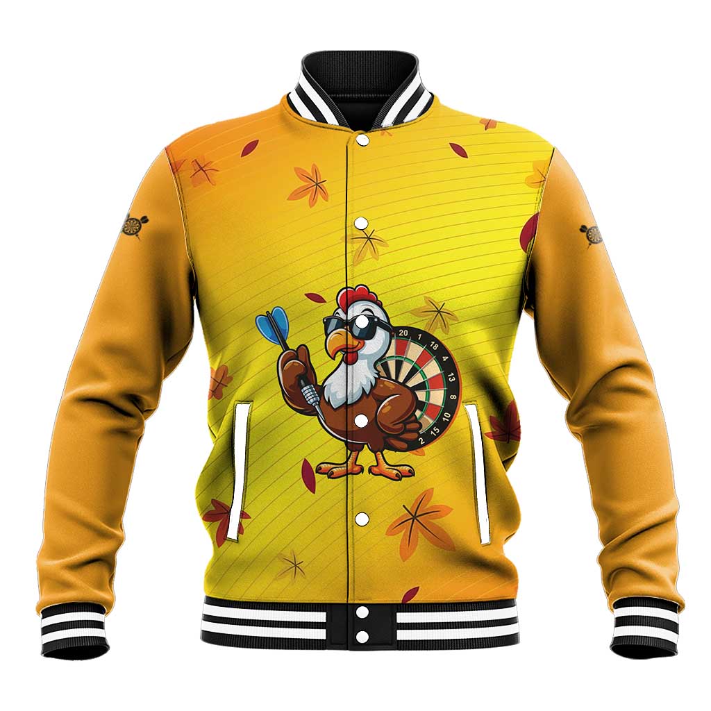 Personalized Funny Turkey Darts Baseball Jacket with Sunglasses Dartboard - Wonder Print Shop