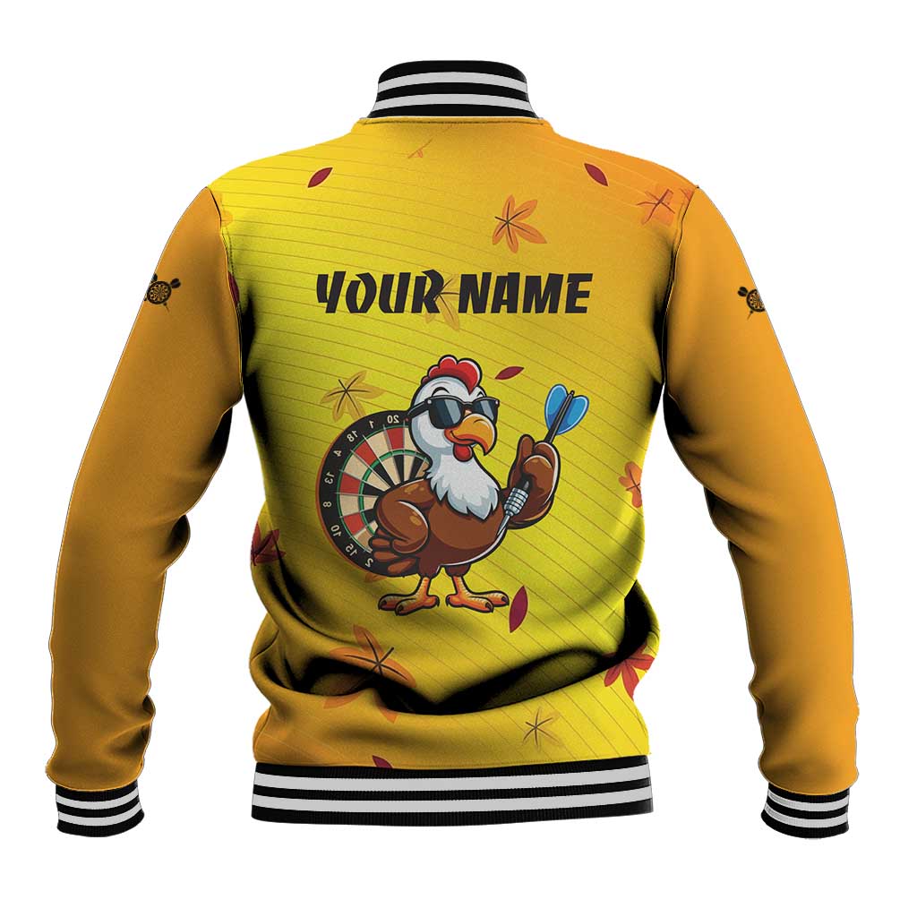 Personalized Funny Turkey Darts Baseball Jacket with Sunglasses Dartboard - Wonder Print Shop