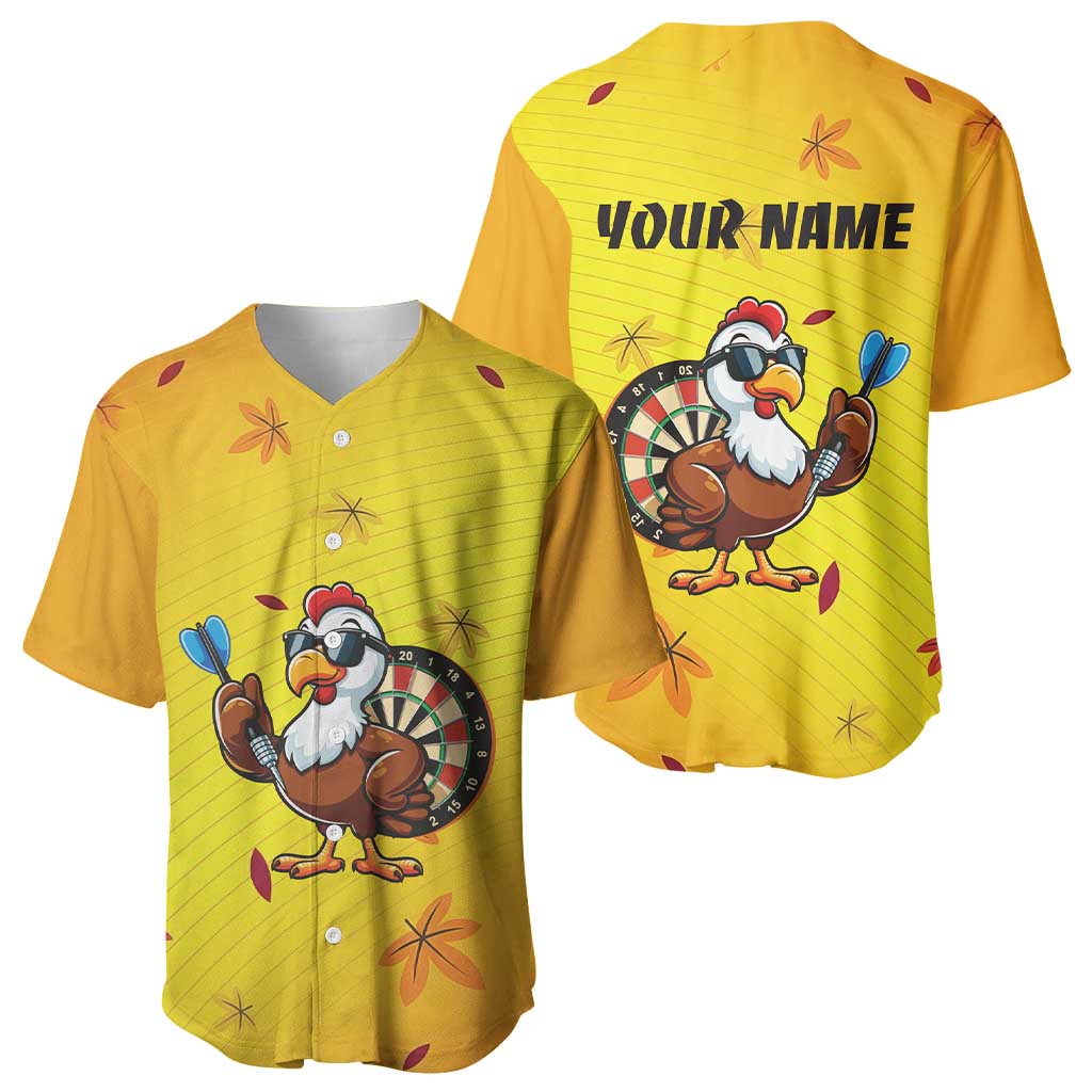 Personalized Funny Turkey Darts Baseball Jersey with Sunglasses Dartboard - Wonder Print Shop