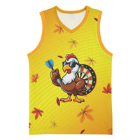Personalized Funny Turkey Darts Basketball Jersey with Sunglasses Dartboard - Wonder Print Shop