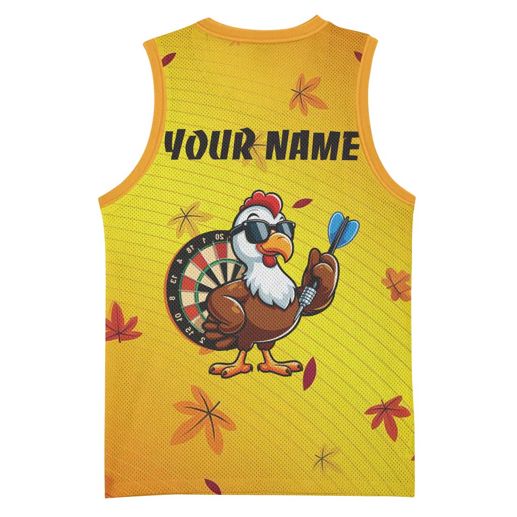 Personalized Funny Turkey Darts Basketball Jersey with Sunglasses Dartboard - Wonder Print Shop