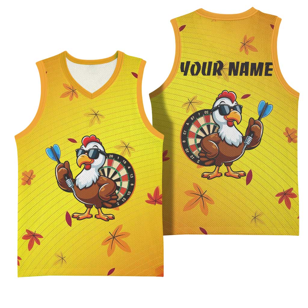 Personalized Funny Turkey Darts Basketball Jersey with Sunglasses Dartboard - Wonder Print Shop