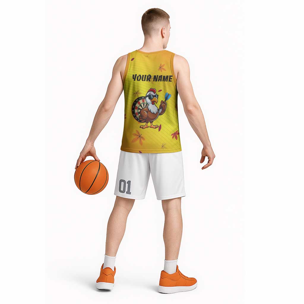 Personalized Funny Turkey Darts Basketball Jersey with Sunglasses Dartboard - Wonder Print Shop