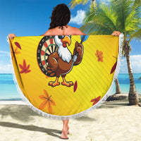 Personalized Funny Turkey Darts Beach Blanket with Sunglasses Dartboard - Wonder Print Shop