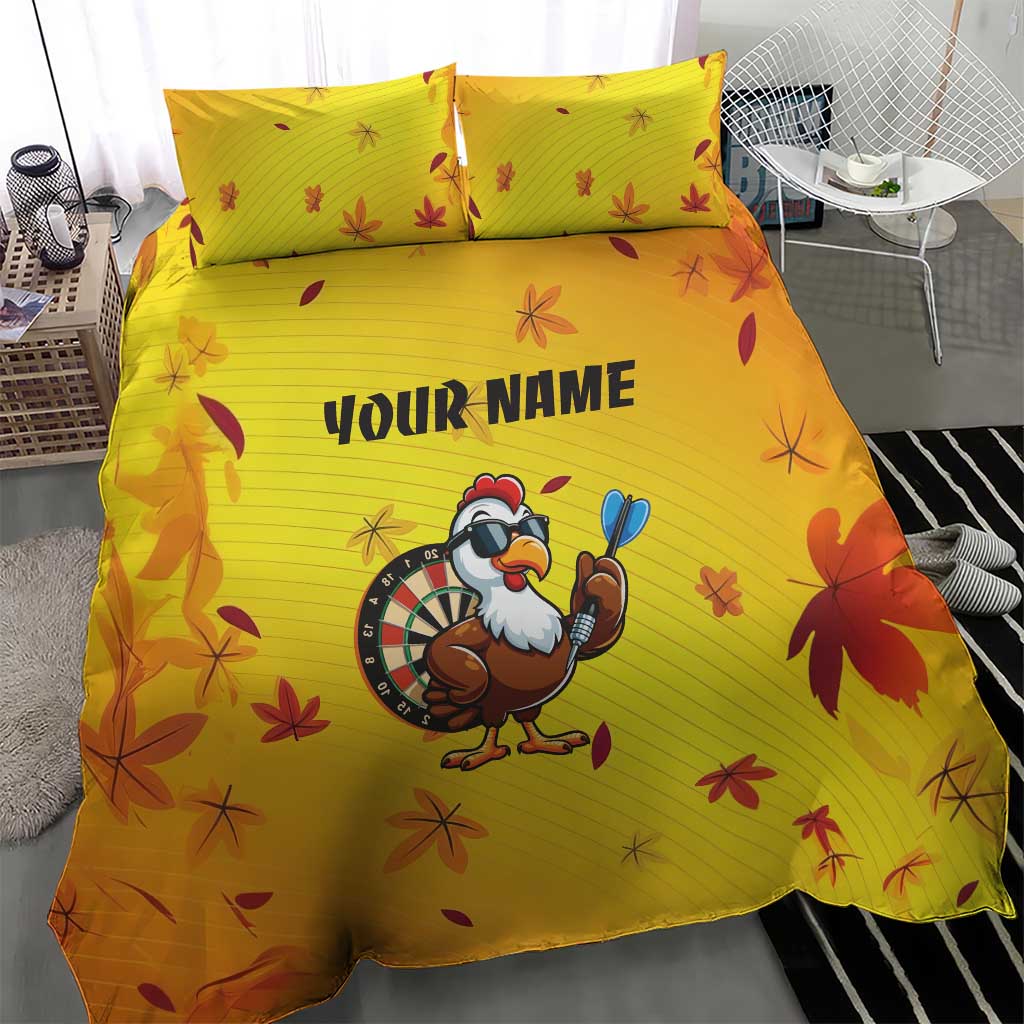 Personalized Funny Turkey Darts Bedding Set with Sunglasses Dartboard - Wonder Print Shop