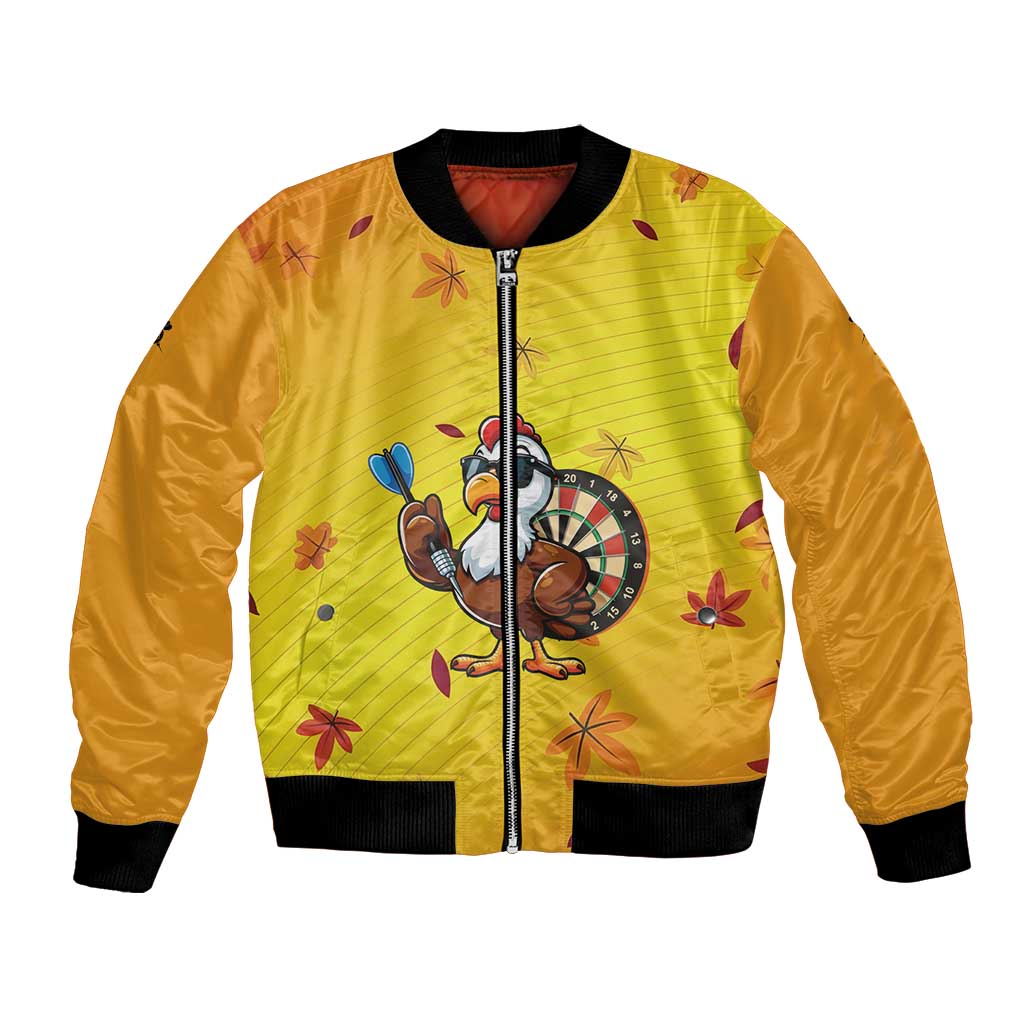 Personalized Funny Turkey Darts Bomber Jacket with Sunglasses Dartboard - Wonder Print Shop