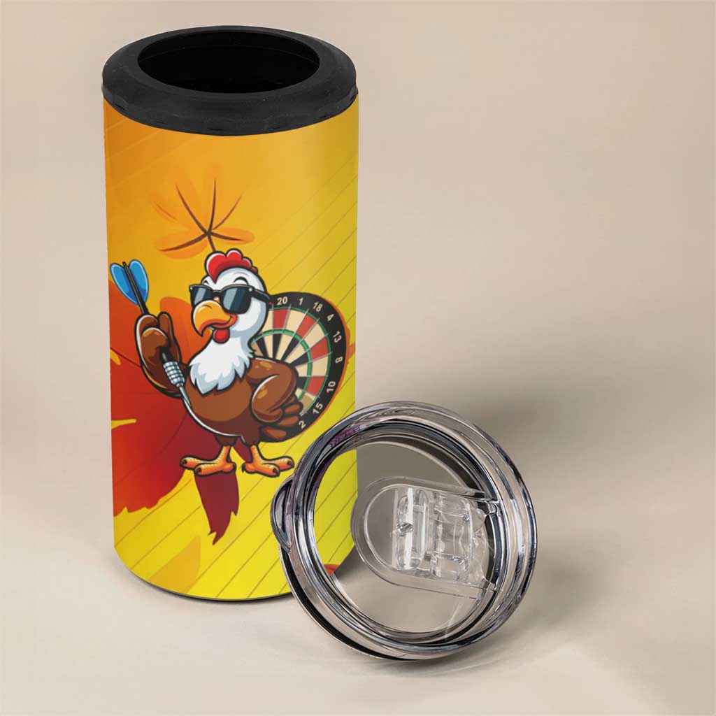 Personalized Funny Turkey Darts 4 in 1 Can Cooler Tumbler with Sunglasses Dartboard - Wonder Print Shop
