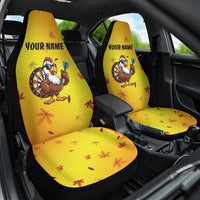 Personalized Funny Turkey Darts Car Seat Cover with Sunglasses Dartboard - Wonder Print Shop