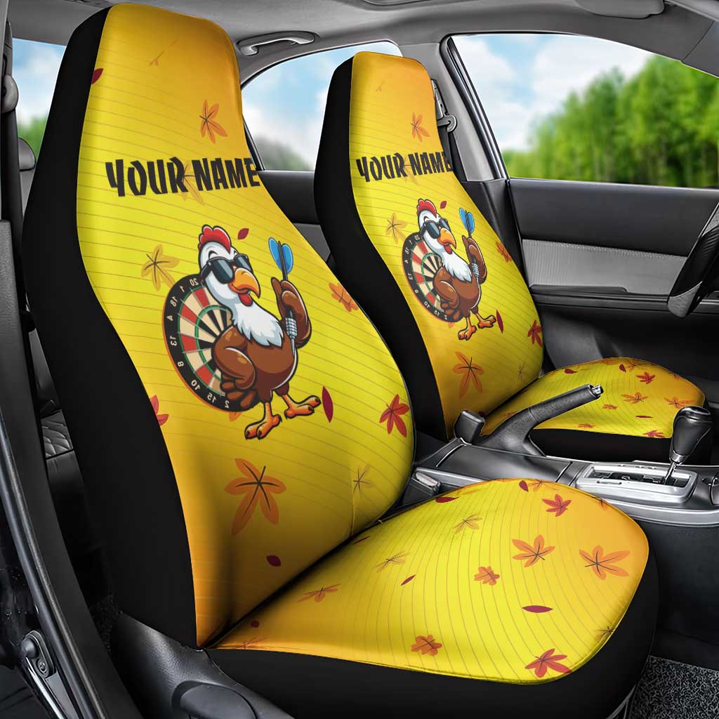 Personalized Funny Turkey Darts Car Seat Cover with Sunglasses Dartboard - Wonder Print Shop