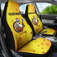 Personalized Funny Turkey Darts Car Seat Cover with Sunglasses Dartboard - Wonder Print Shop