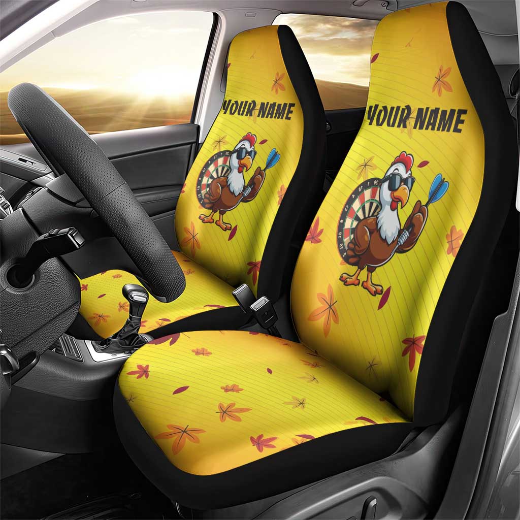 Personalized Funny Turkey Darts Car Seat Cover with Sunglasses Dartboard - Wonder Print Shop