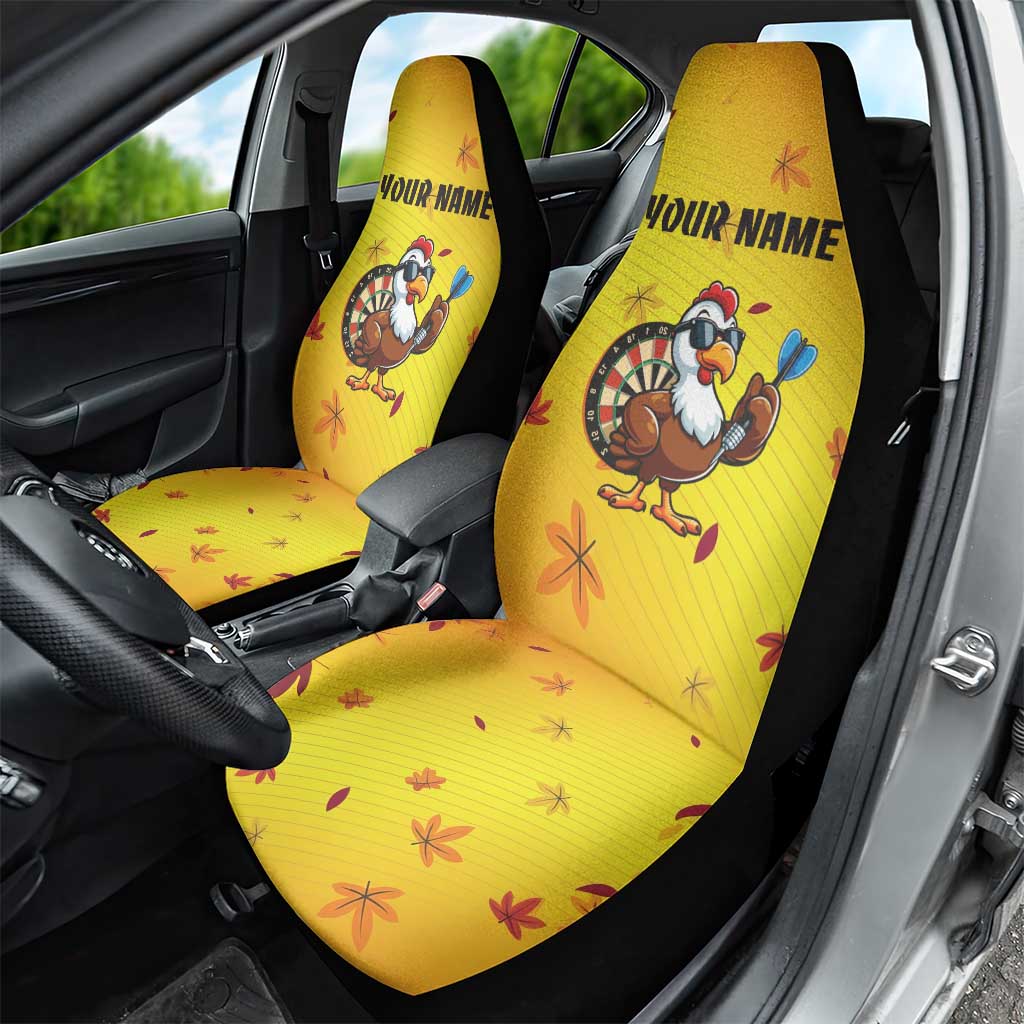 Personalized Funny Turkey Darts Car Seat Cover with Sunglasses Dartboard - Wonder Print Shop