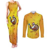 Personalized Funny Turkey Darts Couples Matching Tank Maxi Dress and Long Sleeve Button Shirt with Sunglasses Dartboard - Wonder Print Shop