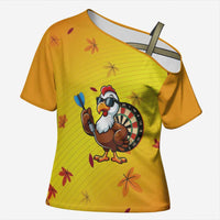 Personalized Funny Turkey Darts Cross Shoulder Shirt with Sunglasses Dartboard - Wonder Print Shop