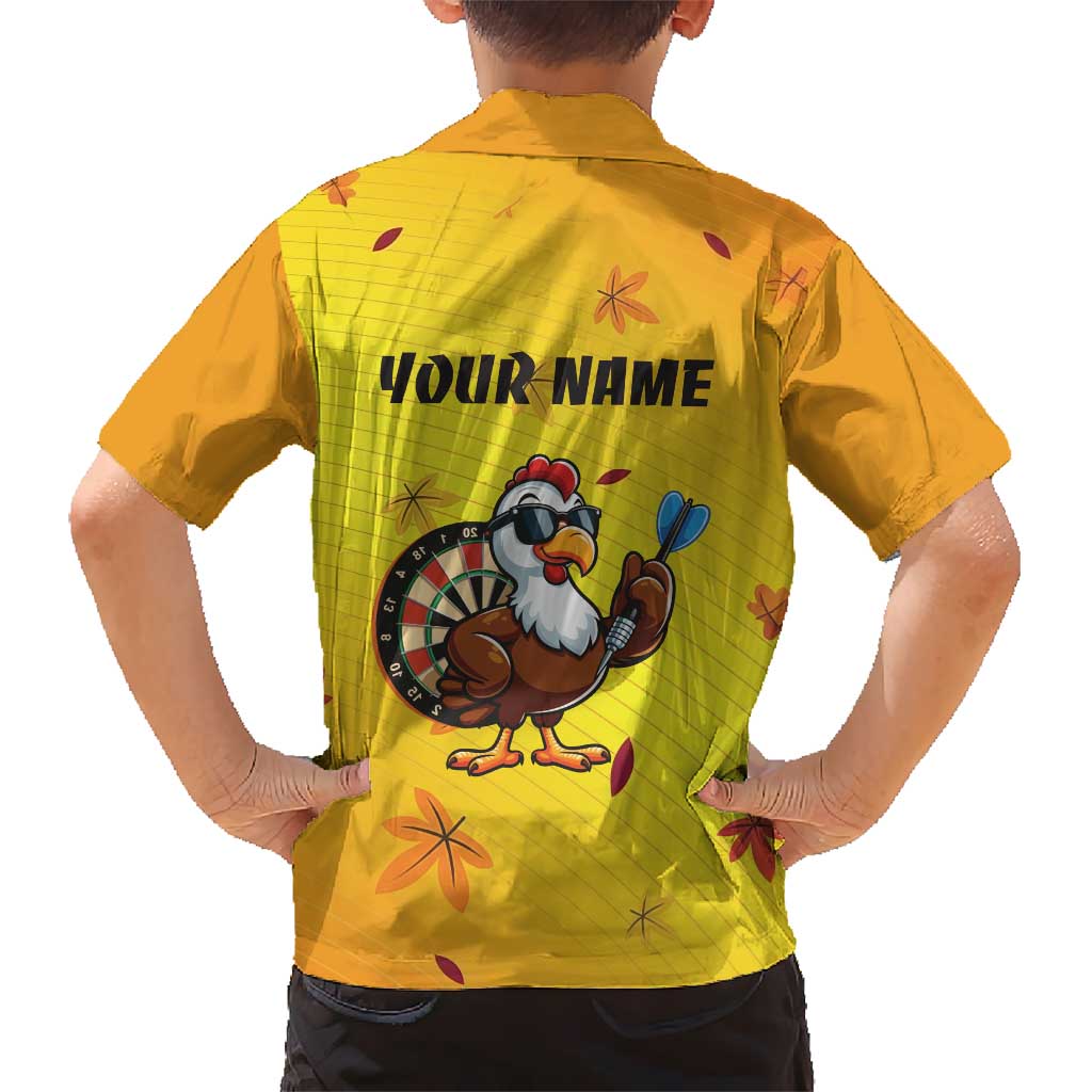 Personalized Funny Turkey Darts Family Matching Long Sleeve Bodycon Dress and Hawaiian Shirt with Sunglasses Dartboard - Wonder Print Shop