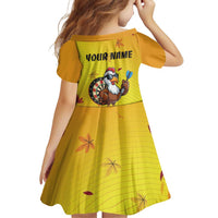 Personalized Funny Turkey Darts Family Matching Off The Shoulder Long Sleeve Dress and Hawaiian Shirt with Sunglasses Dartboard - Wonder Print Shop