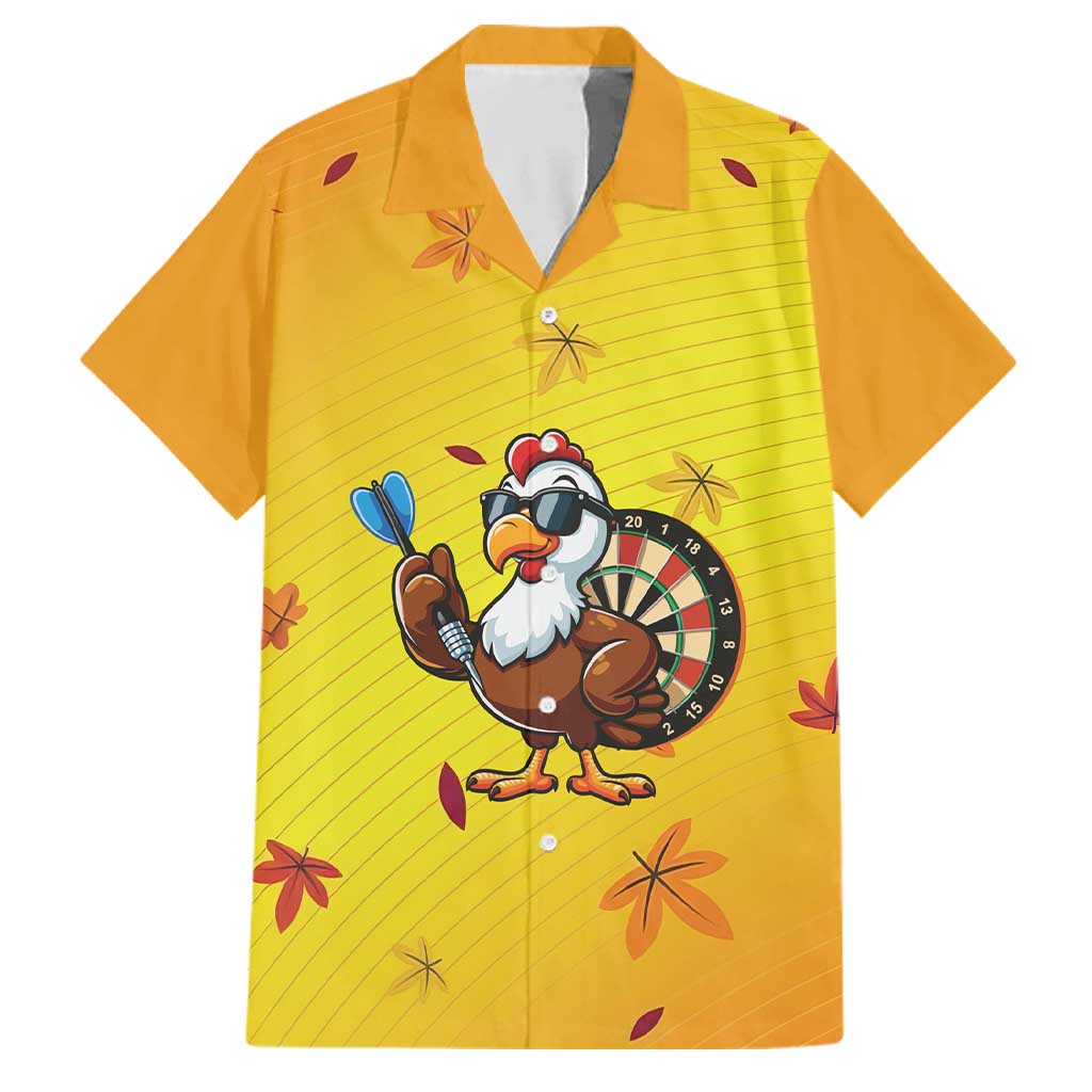 Personalized Funny Turkey Darts Family Matching Off The Shoulder Long Sleeve Dress and Hawaiian Shirt with Sunglasses Dartboard - Wonder Print Shop