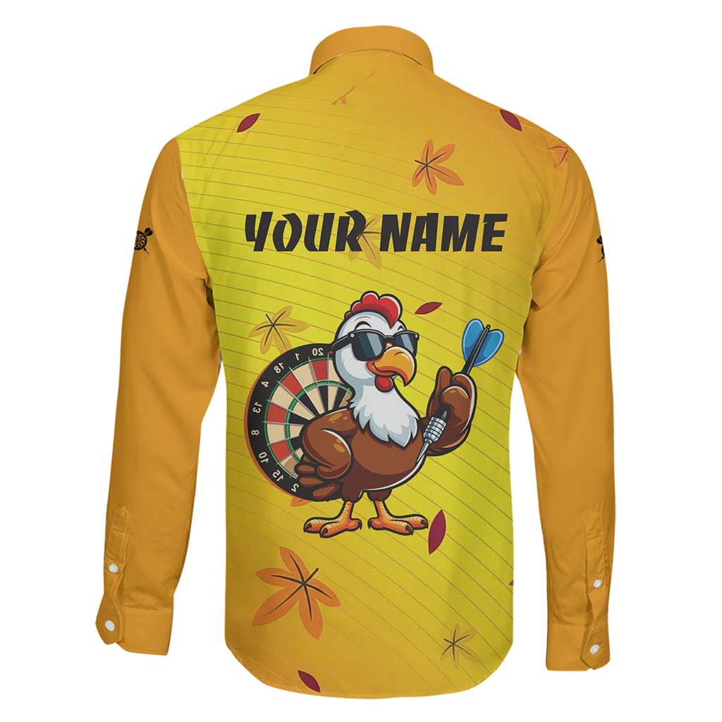 Personalized Funny Turkey Darts Family Matching Off The Shoulder Long Sleeve Dress and Hawaiian Shirt with Sunglasses Dartboard - Wonder Print Shop