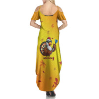 Personalized Funny Turkey Darts Family Matching Summer Maxi Dress and Hawaiian Shirt with Sunglasses Dartboard - Wonder Print Shop