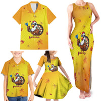 Personalized Funny Turkey Darts Family Matching Tank Maxi Dress and Hawaiian Shirt with Sunglasses Dartboard - Wonder Print Shop